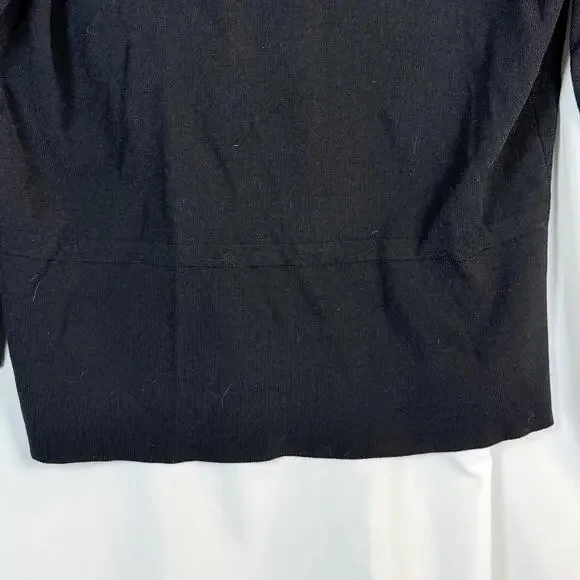 Talbots Black Button Up Cardigan Long Sleeve Y-Neckline Classic Layer SZ Large - Picture 8 of 9